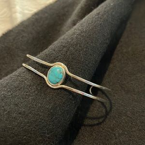 Sterling silver and turquoise cuff bracelet
